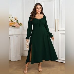 Elegant Green Maxi Dress Womens 3x Plus